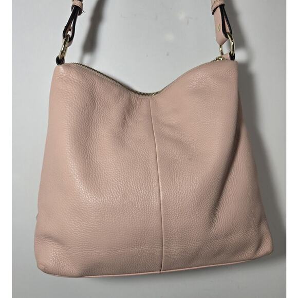 Karl Lagerfeld Paris Leather Hobo Shoulder Bag GiGi Soft Quilted Blush Pink - Picture 4 of 16